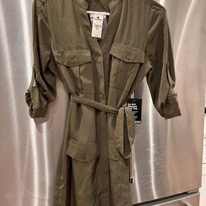 Express army green XS shirt dress